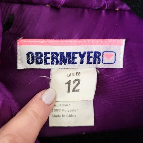 Obermeyer Women's Vintage Ski Jacket Parka Lime Green & Purple Lining, 12 - Picture 5 of 7